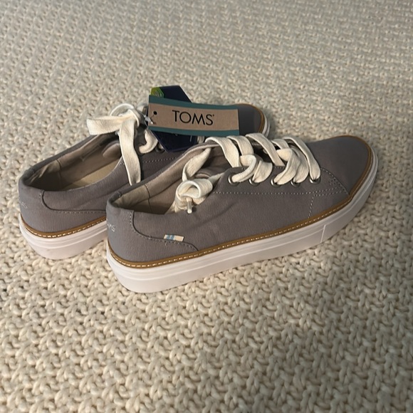 Toms Gray Canvas Sneakers with White Laces - Picture 3 of 3